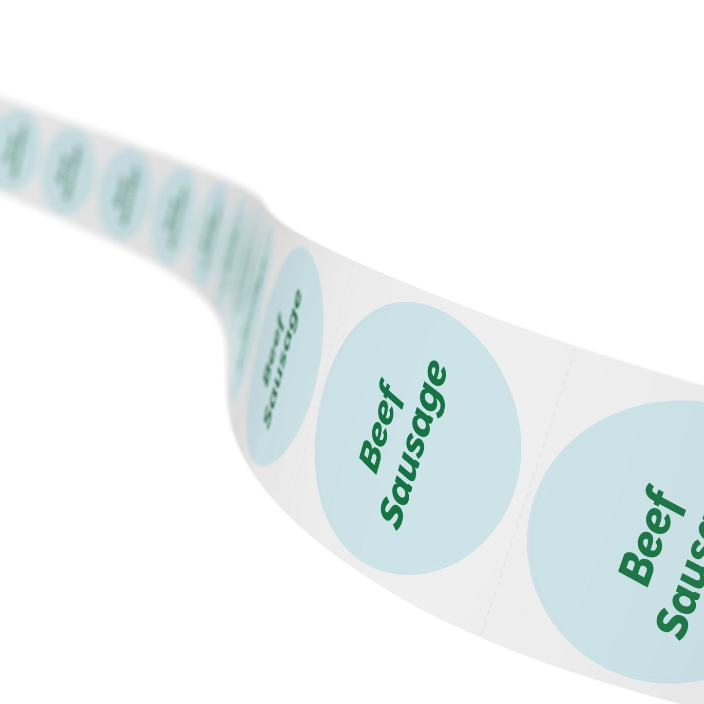 Round Sticker Label Rolls - π§ Beef Sausages β Small Circular Labels