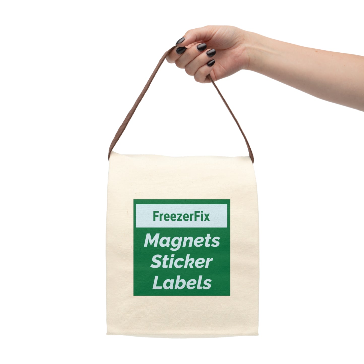 Canvas Roll-Top Storage Bag – Durable Label & Sticker Organizer - Sage Evergreen Mist Themed