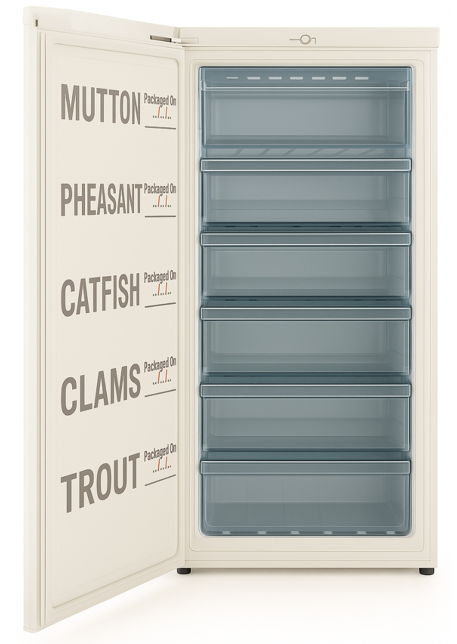 Freezer Organization Magnet – CRAB Label with Packaging Date Guide | Vertical Freezer & Walk-In Cooler Label