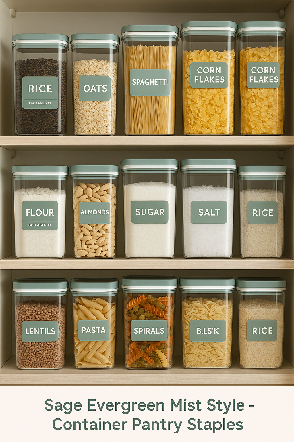 Styled Vinyl Pantry Container Label Sets - Reusable - Plain Flour