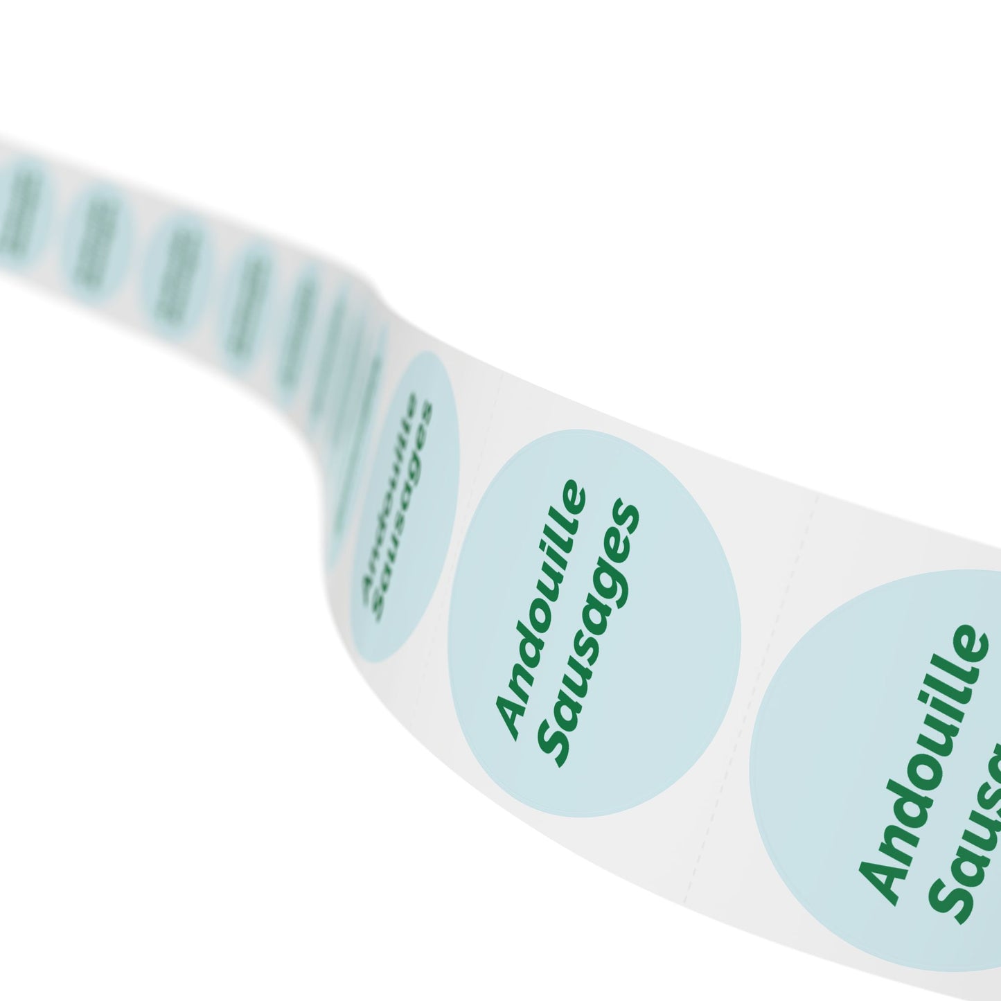 Round Sticker Label Rolls - π§ Andouille Sausages β Small Circular Labels