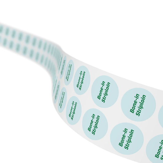 Round Sticker Label Rolls - 🧊 Bone-in Striploin – Small Circular Labels