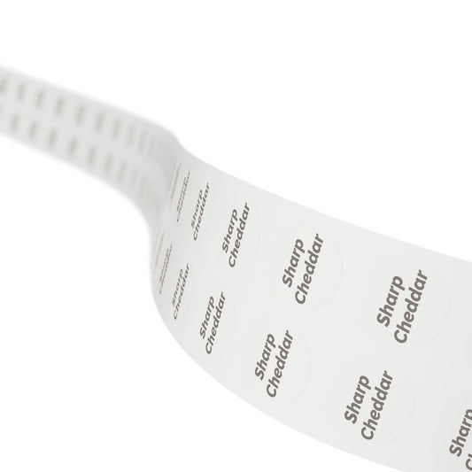 🧊 Sharp Cheddar 🧊 Cheeses and Dips - Round Sticker Label Rolls