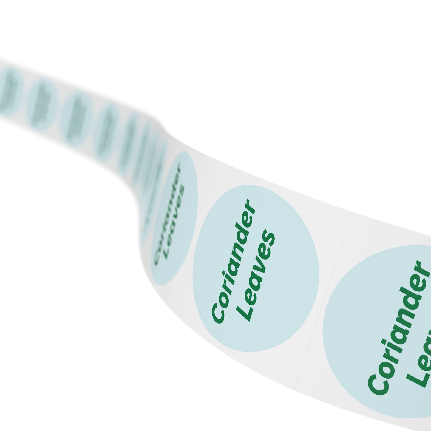 🧊 Coriander Leaves 🧊 Herbs and Spices - Round Sticker Label Rolls