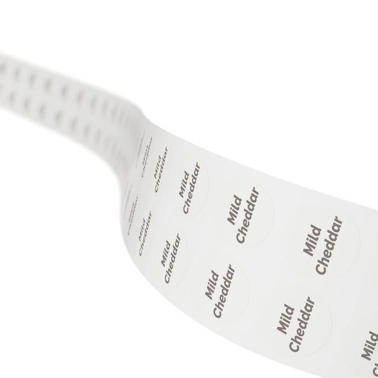 🧊 Mild Cheddar 🧊 Cheeses and Dips - Round Sticker Label Rolls