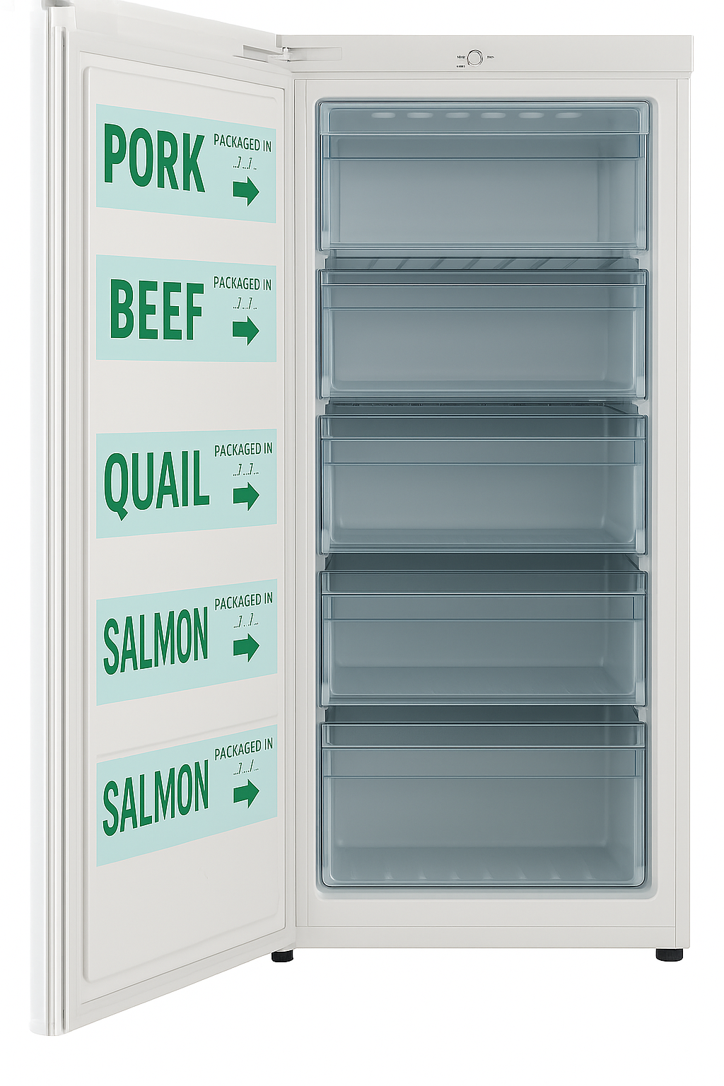 Freezer Organization Magnet – ESCARGOT Label with Packaging Date Guide | Vertical Freezer & Walk-In Cooler Label