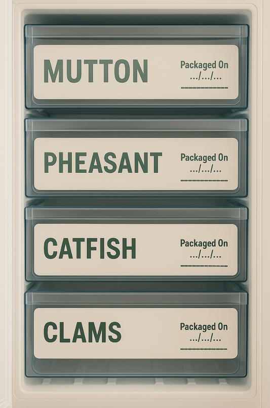 🧊 Stick-On Freezer Drawer Labels - Pheasant