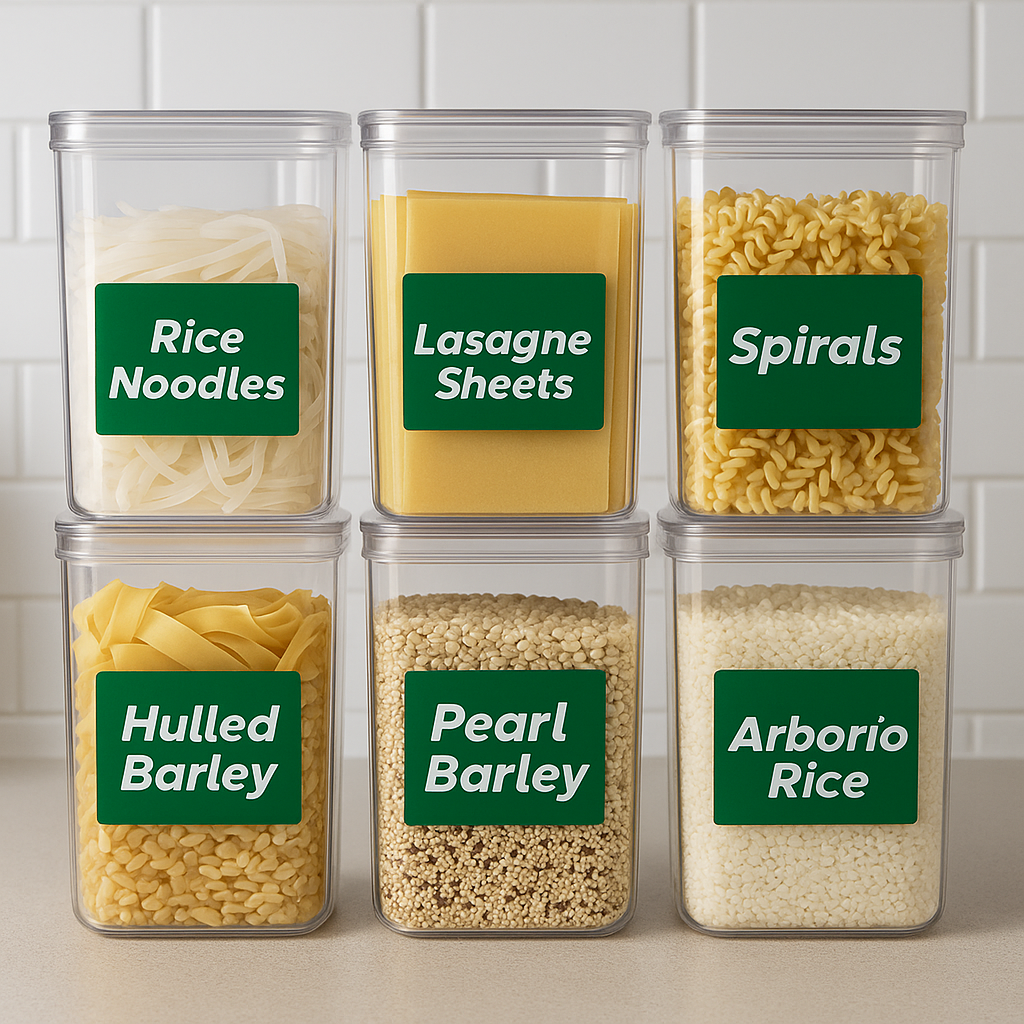 Styled Vinyl Pantry Container Label Sets - Reusable - Hulled Barley