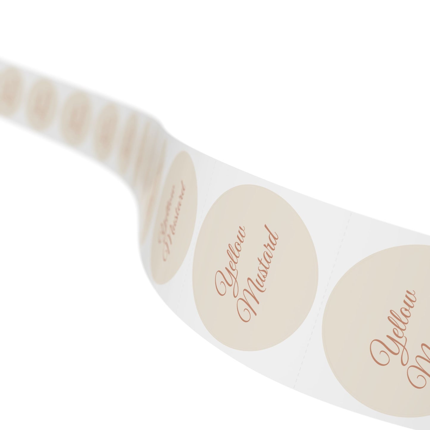 🧊 Yellow Mustard 🧊 Round Sticker Label Rolls