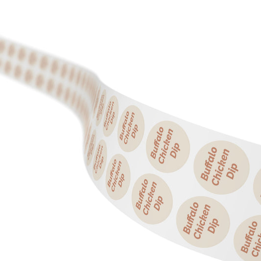 🧊 Buffalo Chicken Dip 🧊 Cheeses and Dips - Round Sticker Label Rolls