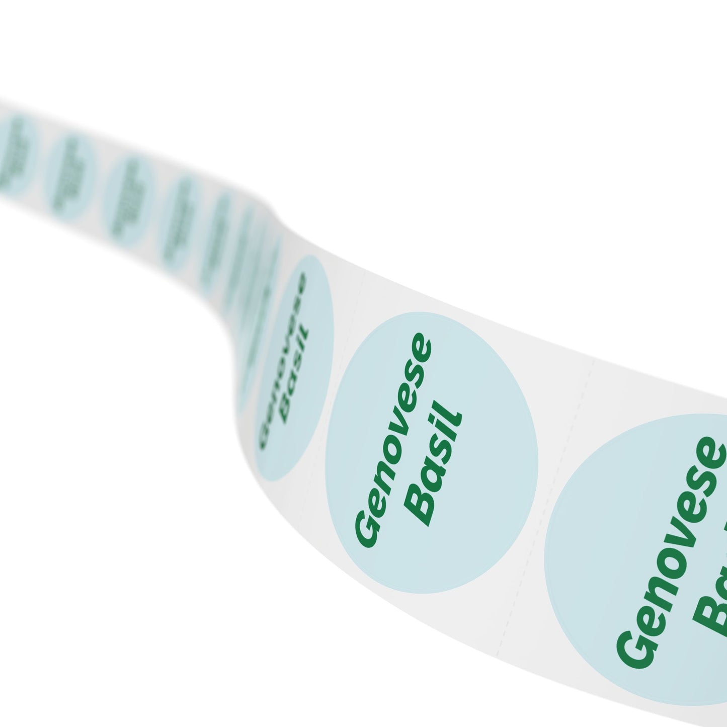 🧊 Genovese Basil 🧊 Herbs and Spices - Round Sticker Label Rolls