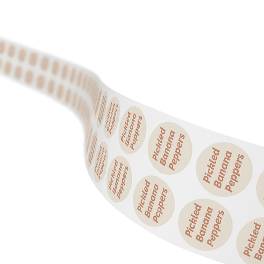 🧊 Pickled Banana Peppers 🧊 All Things Pickled - Round Sticker Label Rolls
