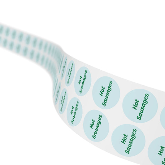 🧊 Hot Sausages 🧊 All Things Pickled - Round Sticker Label Rolls