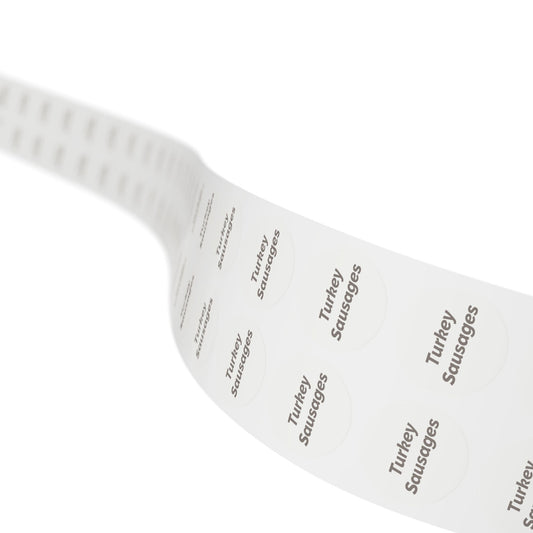 Round Sticker Label Rolls - 🧊 Turkey Sausages – Small Circular Labels